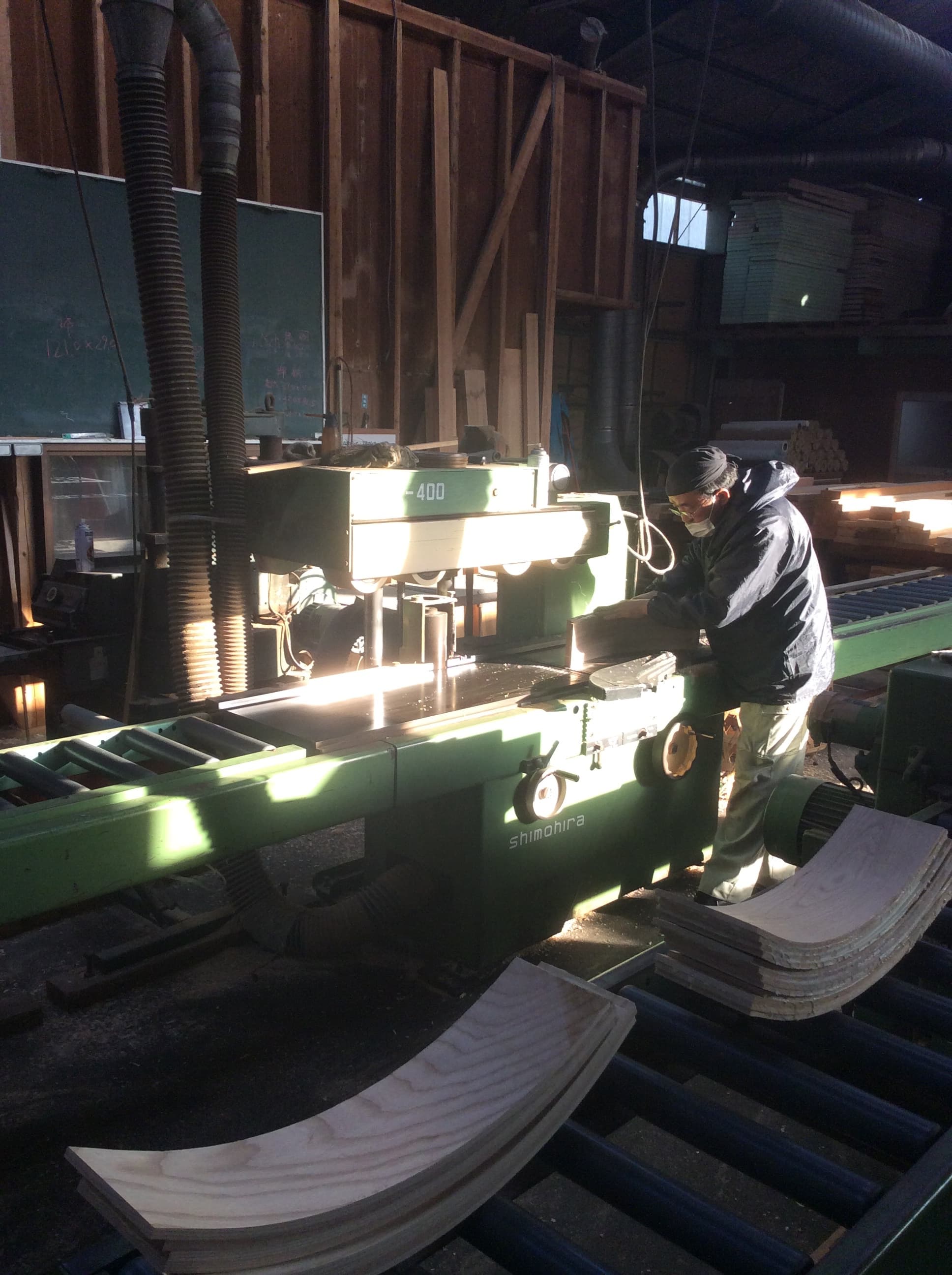 丸太の加工工程