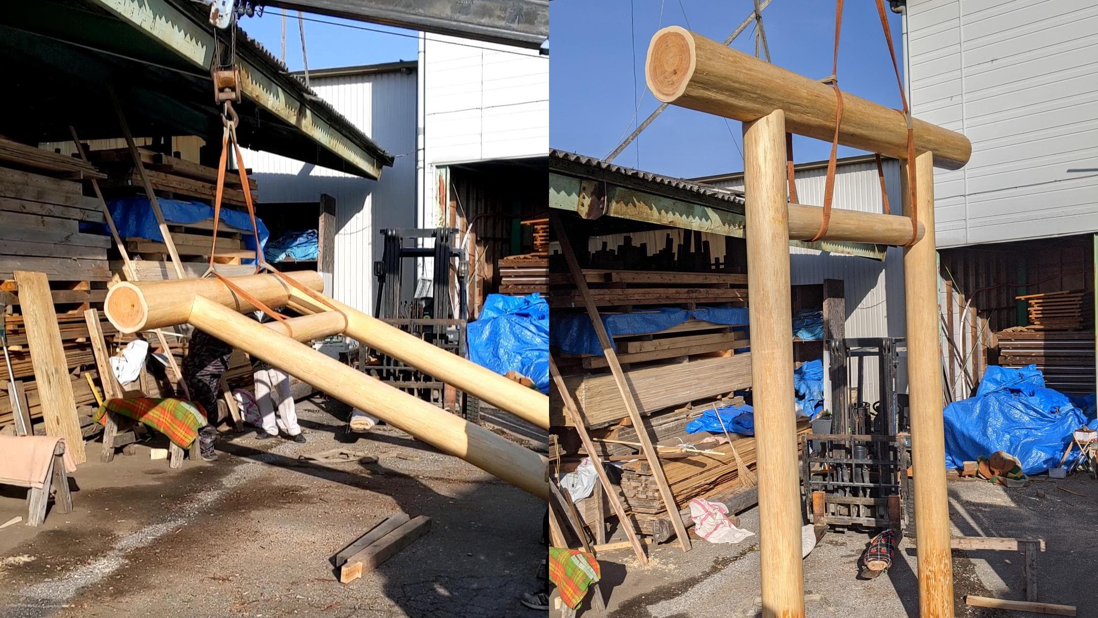 鳥居～工場での仮組み～