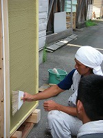 刷毛で模様をつくる