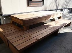 ウッドデッキのアップ