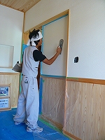 漆喰の塗り